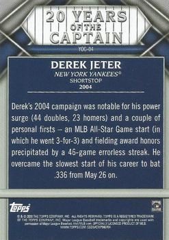 2020 Topps Update - 20 Years of The Captain #YOC-04 Derek Jeter Back
