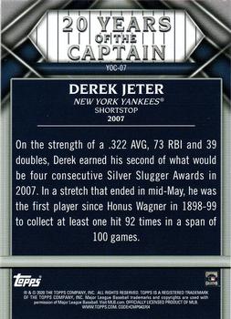2020 Topps Update - 20 Years of The Captain #YOC-07 Derek Jeter Back