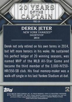 2020 Topps Update - 20 Years of The Captain #YOC-14 Derek Jeter Back