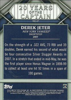 2020 Topps Update - 20 Years of The Captain Blue #YOC-07 Derek Jeter Back
