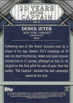 2020 Topps Update - 20 Years of The Captain Blue #YOC-13 Derek Jeter Back