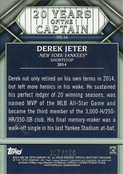 2020 Topps Update - 20 Years of The Captain Black #YOC-14 Derek Jeter Back