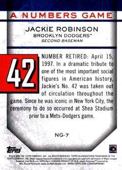 2020 Topps Update - A Numbers Game #NG-7 Jackie Robinson Back