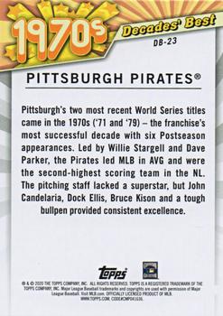 2020 Topps Update - Decades' Best #DB-23 Pittsburgh Pirates Back