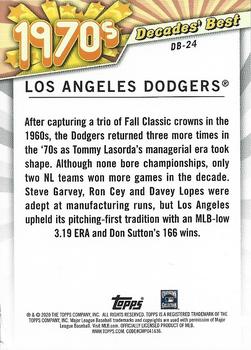 2020 Topps Update - Decades' Best #DB-24 Los Angeles Dodgers Back