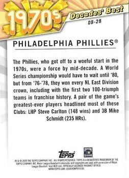 2020 Topps Update - Decades' Best #DB-28 Philadelphia Phillies Back