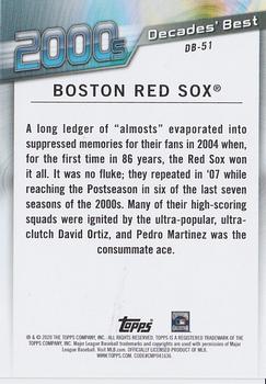 2020 Topps Update - Decades' Best #DB-51 Boston Red Sox Back