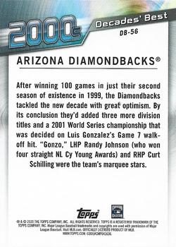 2020 Topps Update - Decades' Best #DB-56 Arizona Diamondbacks Back