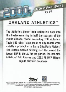 2020 Topps Update - Decades' Best #DB-59 Oakland Athletics Back
