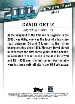 2020 Topps Update - Decades' Best #DB-68 David Ortiz Back