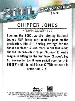2020 Topps Update - Decades' Best #DB-70 Chipper Jones Back