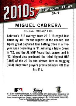 2020 Topps Update - Decades' Best #DB-76 Miguel Cabrera Back