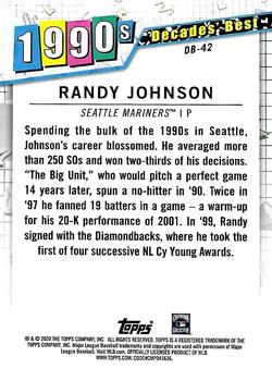 2020 Topps Update - Decades' Best Blue #DB-42 Randy Johnson Back