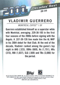2020 Topps Update - Decades' Best Blue #DB-66 Vladimir Guerrero Back