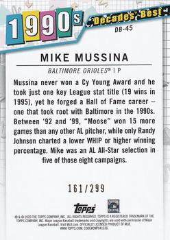 2020 Topps Update - Decades' Best Black #DB-45 Mike Mussina Back
