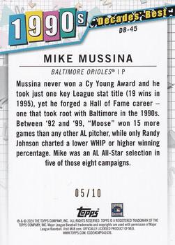 2020 Topps Update - Decades' Best Red #DB-45 Mike Mussina Back