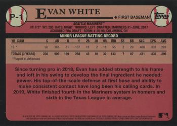 2020 Topps Update - Prospects #P-1 Evan White Back