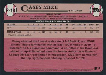 2020 Topps Update - Prospects #P-18 Casey Mize Back