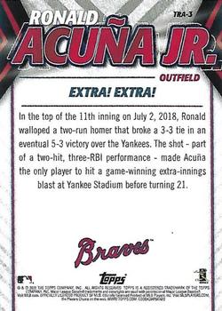 2020 Topps Update - Ronald Acuna Jr. Highlights #TRA-3 Ronald Acuña Jr. Back