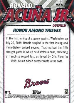 2020 Topps Update - Ronald Acuna Jr. Highlights #TRA-13 Ronald Acuña Jr. Back