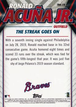 2020 Topps Update - Ronald Acuna Jr. Highlights #TRA-15 Ronald Acuña Jr. Back