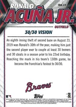 2020 Topps Update - Ronald Acuna Jr. Highlights #TRA-17 Ronald Acuña Jr. Back