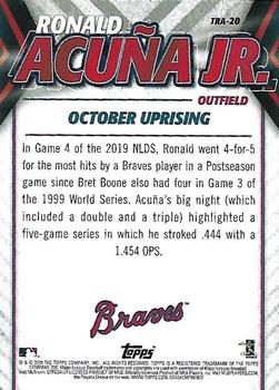 2020 Topps Update - Ronald Acuna Jr. Highlights #TRA-20 Ronald Acuña Jr. Back
