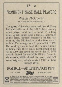 2020 Topps Update - Turkey Red 2020 #TR-2 Willie McCovey Back