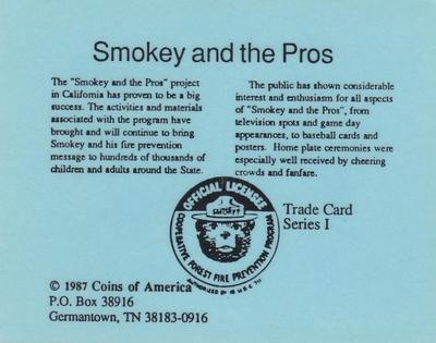 1987 Coins of America Smokey and the Pros #NNO Dale Berra Back