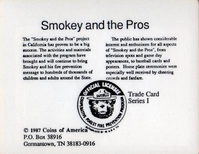 1987 Coins of America Smokey and the Pros #NNO Rich Hand Back