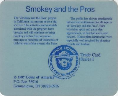 1987 Coins of America Smokey and the Pros #NNO Jim Hughes Back