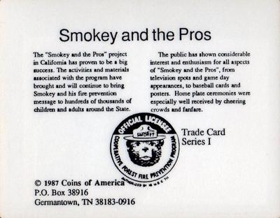 1987 Coins of America Smokey and the Pros #NNO Wayne Tolleson Back