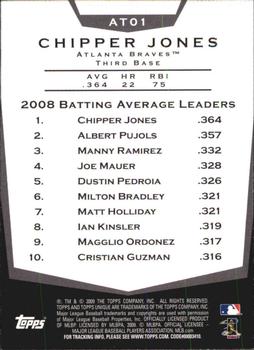 2009 Topps Unique - Alone at the Top #AT01 Chipper Jones Back