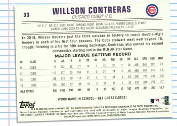 2020 Topps of the Class #33 Willson Contreras Back