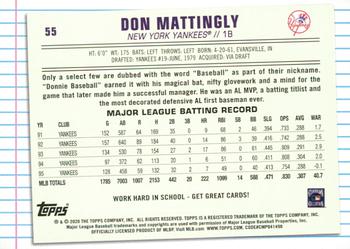 2020 Topps of the Class #55 Don Mattingly Back