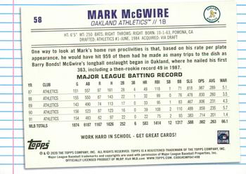 2020 Topps of the Class #58 Mark McGwire Back