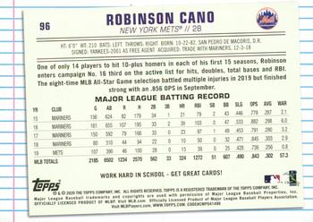 2020 Topps of the Class #96 Robinson Cano Back