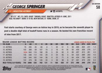 2020 Topps UK Edition #58 George Springer Back