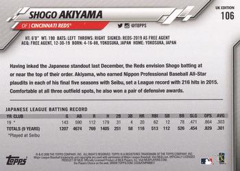 2020 Topps UK Edition #106 Shogo Akiyama Back