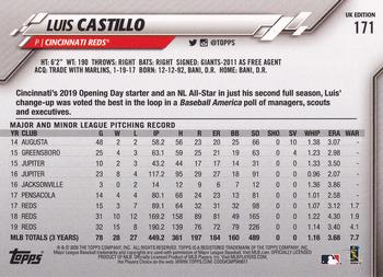 2020 Topps UK Edition #171 Luis Castillo Back
