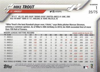 2020 Topps UK Edition - Blue #1 Mike Trout Back