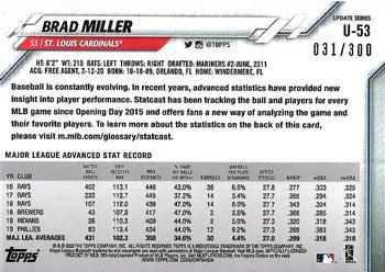 2020 Topps Update - Advanced Stat #U-53 Brad Miller Back
