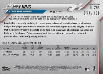 2020 Topps Update - Advanced Stat #U-293 Mike King Back