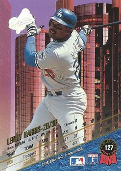 1993 Leaf #127 Lenny Harris Back