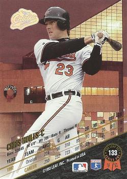 1993 Leaf #133 Chris Hoiles Back