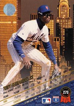1993 Leaf #273 Tony Fernandez Back