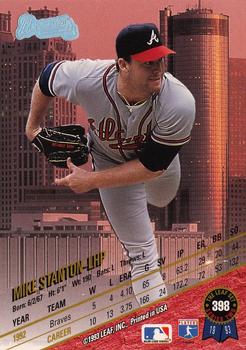 1993 Leaf #398 Mike Stanton Back