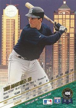 1993 Leaf #406 Tino Martinez Back