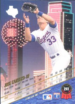 1993 Leaf #241 Jose Canseco Back