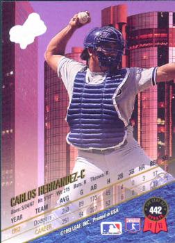1993 Leaf #442 Carlos Hernandez Back